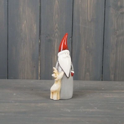 Christmas Ceramic Grey Santa And Reindeer • £7.50
