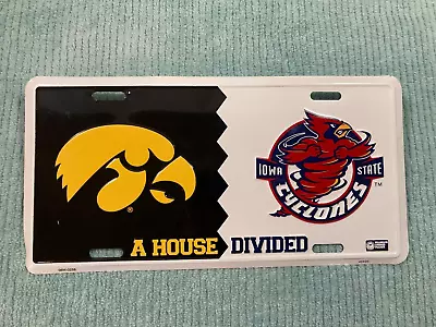 A House Divided - Iowa Hawkeyes - Iowa State Cyclones - Vanity License Plate • $9.85