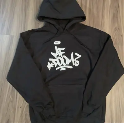 MF Doom Hoodie With Graffiti On Chest Black W/ White Print • $28