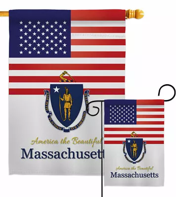 US Massachusetts Garden Flag States Regional Decorative Gift Yard House Banner • $18.95