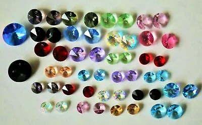 Swarovski Vintage #6200 TOP DRILLED RIVOLI Pendants/Beads 6mm 8mm 12mm Colors! • $4.88