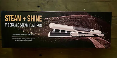 Steam + Shine 1 Ceramic Steam Flat Iron In Rose Gold Removable Water Tank • $12.50