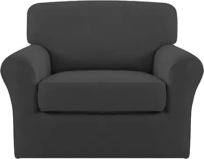 2 Pieces Microfiber Stretch Chair Slipcover – Spandex Soft Fitted So • $42.15