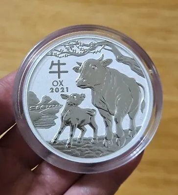 5oz Silver 999.9 Australian Lunar Year Of Ox 2021 Bullion Coin Perth Mint • $449.74