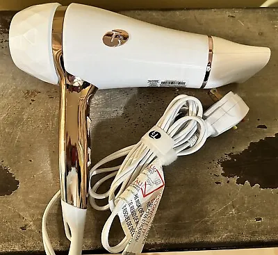 T3 FeatherWeight 3-Heat 2-Speed Hair Dryer 72834 White/Rose Gold TESTED • $38.99