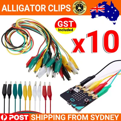 10PCS Electrical Alligator Clips Test Lead Jumper Wire Crocodile Cable Wire AU • $5.75