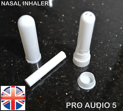2x White Blank Nasal Inhaler Stick & Cotton Wick Use With Essential Oils 4 Part/ • £4.98