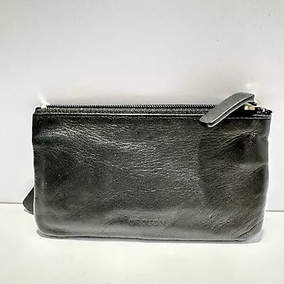 Vintage Oroton Soft Black Leather Coin Key Purse Wallet Zip Up Accessories T4 • $24.99