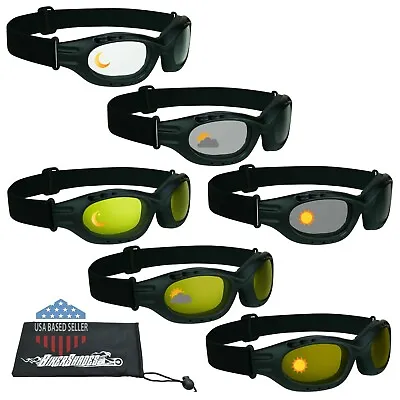 Photochromic Transitional Motorcycle Adjustable Goggles Day Night Biker Sunglass • $49.99