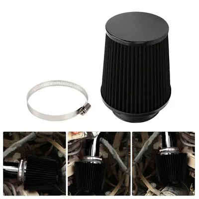 3  76mm High Flow Inlet Dry Air Filter Cold Air Intake Cone Replacement Black • $13.85