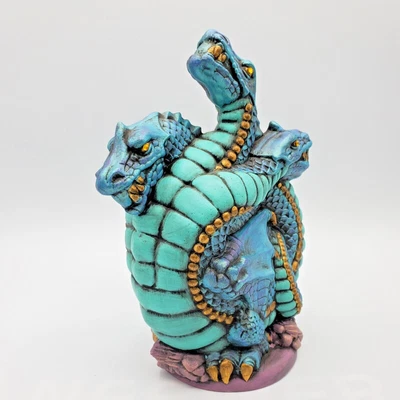 $29.99 • Buy 3 Headed Dragon Figure Statue 8 Inch Creature Art Pottery Figure OOAK