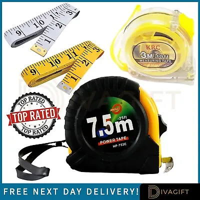 Retractable Measuring Tape Metal Metre Self Lock Power Grip Lock Metric New • £4.49