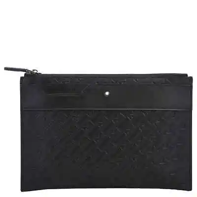 Montblanc Black Embossed Leather MGram 4810 Medium Pouch 128622 • $560.99
