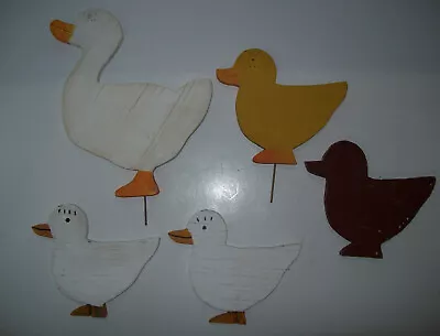 Lot Of Vintage Wood DUCKS Yard Art Garden Art Lawn Ornaments Folk Art • $29.95