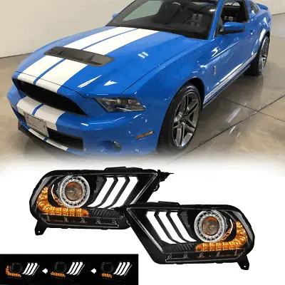 For 2010-2012 Ford Mustang Headlights LED Projector Sequential Turn Signal Lamps • $249.99