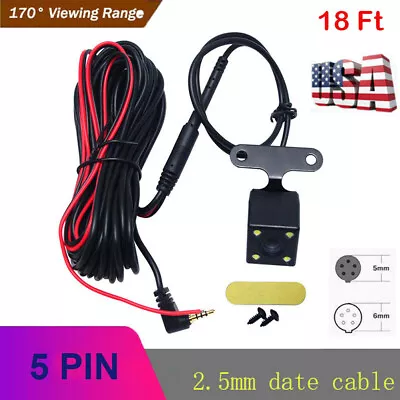 Car Backup Dash Cam Rear View 170° 5 Pin Parking Reverse Camera Waterproof 4LED • $12.34