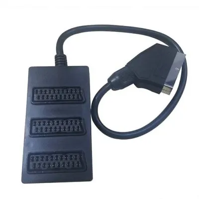 £6.99 • Buy 3 Way Scart Lead Cable Wire Splitter Switch Box Adapter Extension Tv Dvd Video