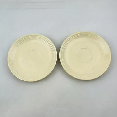 Vintage Fiesta Ivory 2 Saucer Lot Fiestaware Homer Laughlin HLC • $9.99