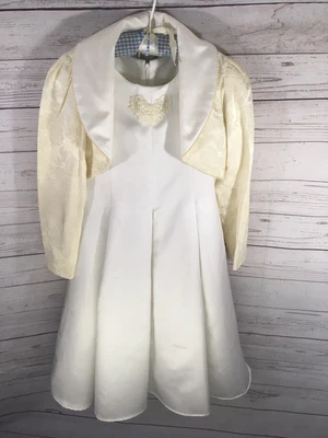 $22.44 • Buy VTG Sugar Plum 10 White Easter Dress Jacket Flower Girl Church Communion