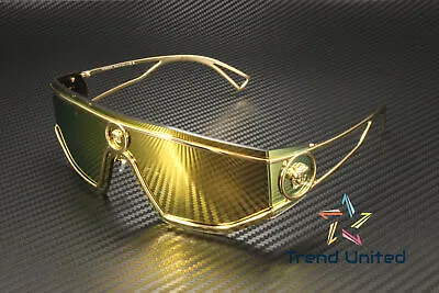 VERSACE VE2226 10027P Gold Brown Mirror Gold 45 Mm Men's Sunglasses • $168.97
