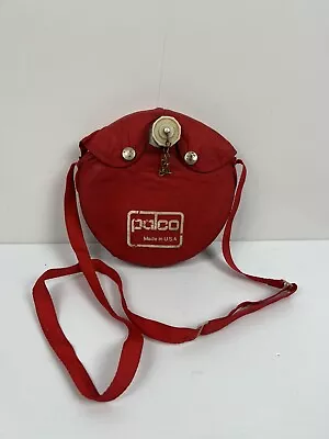 Vintage Aluminum Palco 3Qt Outdoor Camping Water Canteen Shoulder Carry Red • $11.18