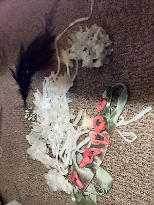 Wonderful Lot Of Vintage Millinery Flowers Feather Hair Comb Etc • $25