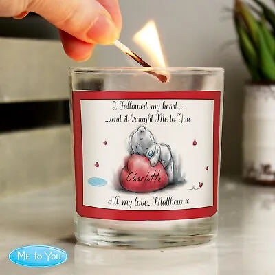 Personalised Me To You Heart Scented Jar Candle -Valentines Anniversary Wedding • £12.99