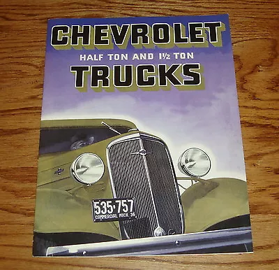 1936 Chevrolet Truck Half Ton & 1 1/2 Ton Sales Brochure 36 Chevy Pickup Panel • $29.91