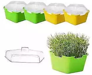  4 Pack Seed Sprouter Tray With Cover Plastic Seed Germination Tray Green • $26.92