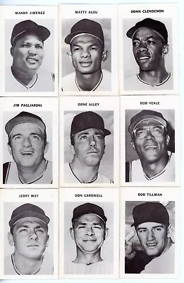 Lot Of Nine 1969 Milton Bradley Baseball Game Cards - Group MJBT • $15