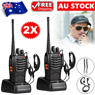 $36.95 • Buy 2PCS Handheld Walkie Talkie BF-888S 2 Way Radio Long Range W/Earphone 400-470MHz