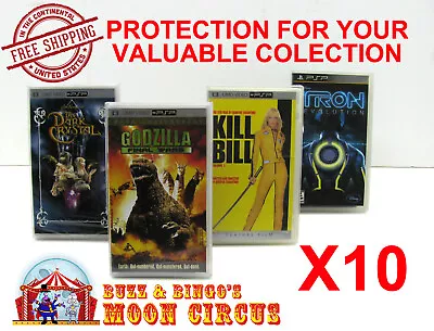 $12.98 • Buy 10x SONY PSP UMD VIDEO CIB CLEAR PROTECTIVE BOX PROTECTOR SLEEVE CASE  