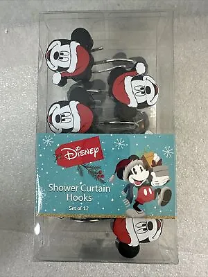 DISNEY Mickey MOUSE CHRISTMAS SHOWER HOOKS (12 HOOKS) NEW • $24.95