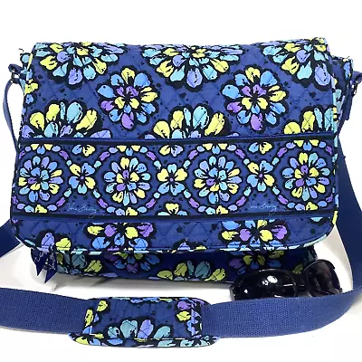 VERA BRADLEY Indigo Pop Computer School Work Overnight Tote Crossbody • $25