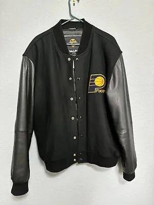 Vintage NBA Indiana Pacers  Leather And Wool Jacket Size XL. • $100