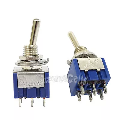 20 Pcs 6 Pin DPDT ON-ON 2 Position 6A 250VAC Mini Toggle Switches MTS-202 • $10.11