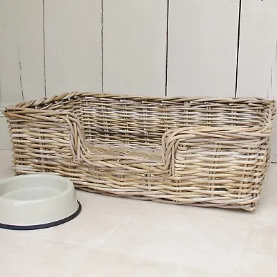 £39.99 • Buy Grey Rattan Wicker Pet Dog Bed Cat Basket Small Medium Large XL XXL