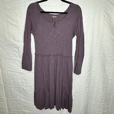 Matilda Jane Dress Womens Medium Purple Long Sleeve Casual You And Me Scoop Neck • $24.99