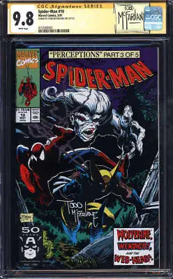Spider-man #10 Cgc 9.8 White Pages // Signed Todd Mcfarlane Full Signa Id: 57785 • $250