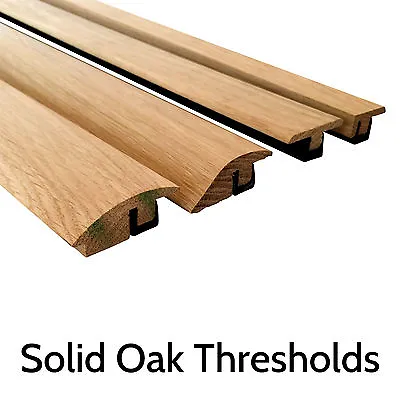 Solid Oak Threshold Door Bar Trims Strip For Wood Flooring Ramp T Bars Scotia • £49.94