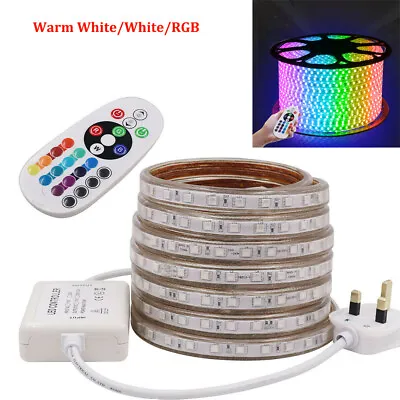 £21.11 • Buy Commercial LED Strip Lights 220V 240V 5050 SMD IP67 Waterproof Tape Rope UK Plug