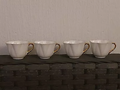 £49.99 • Buy 4x Shelley English Bone China Teacups Regency Dainty Gold *SUPPORTS NURSING