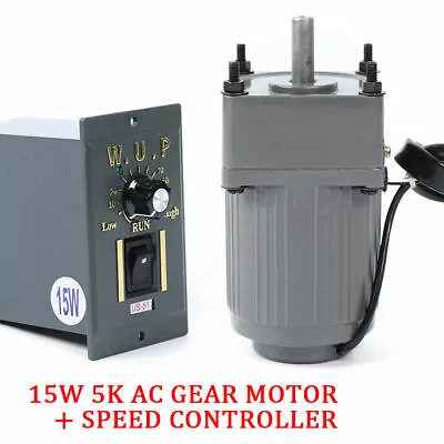 15W AC 110V Gear Motor Electric Motor Variable Speed Controller 5K 270rmp • $61