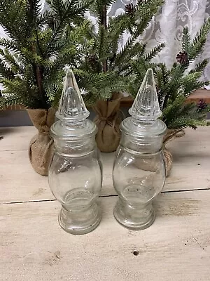 $40 • Buy Vintage Glass APOTHECARY Jar DRUGSTORE Candy 10  Set Of Two