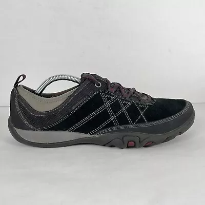 Merrell Mimosa Glee Sneakers Womens Size 8.5 Black Suede Comfort Lace Up Shoes • $24.99