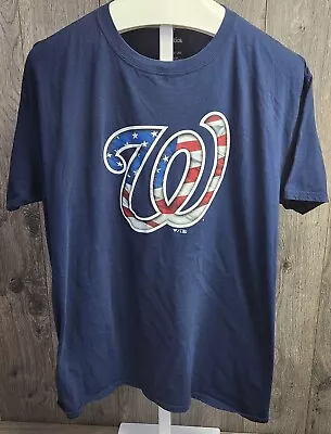 Fanatics T Shirt Washington Nationals Mens 2XL Blue Graphic Print Short Sleeve  • $9