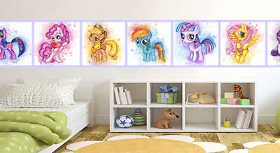 For UNICORN MY LITTLE PONY LOVE Wallpaper Border Self Adhesive Children Bedroom • £22