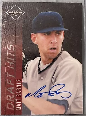 Matt Barnes 2011 Panini Limited Draft Hits On Card Auto #6 Red Sox /148 • $1.99