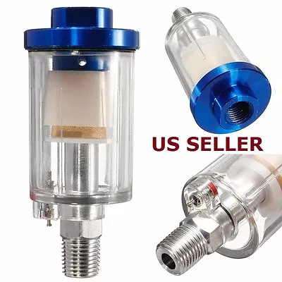 US SHIP Spray Gun 1/4  Air Line Mini Filter Water Trap Clear Painting Moisture • $9.20