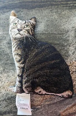 Pillow Shaped Like A Cat Striped Tabby Manual Woodworkers & Weavers Kitty Corner • $22